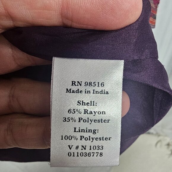 Coldwater Creek Purple Striped Boho Jacket Retro PXL - Picture 10 of 12